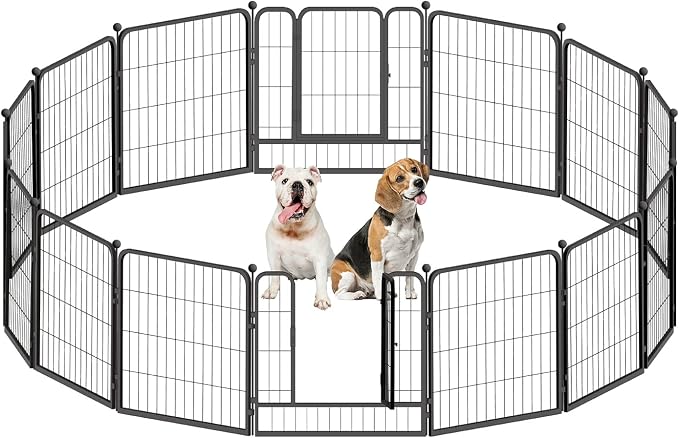 CAPHAUS Foldable Pet Playpen with Door - Multi-Size (24/32/40in)