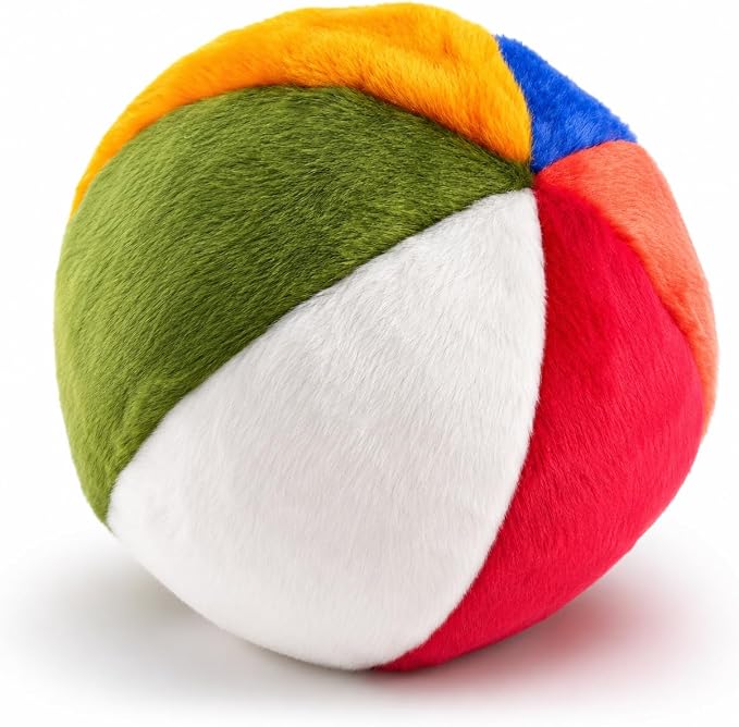 Fluff & Tuff Beach Ball Plush Dog Toy – 2 Pack, 7” Durable Stuffed Ball Toy with Squeaker, Double-Stitched & Reinforced for Interactive Play