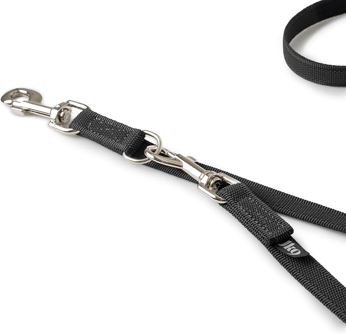 Color & Gray Adjustable Super-Grip Leash, 0.79 in x 7.2 ft, Black-Gray
