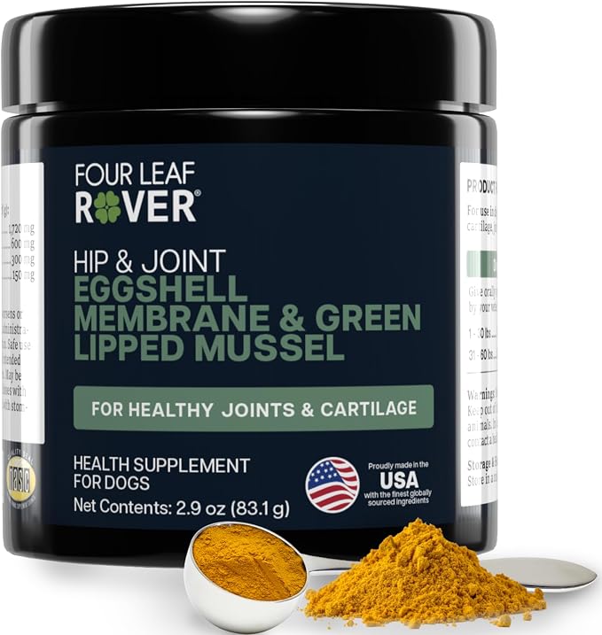 Four Leaf Rover Hip & Joint - Eggshell Membrane for Dogs, Curcumin, Mussel