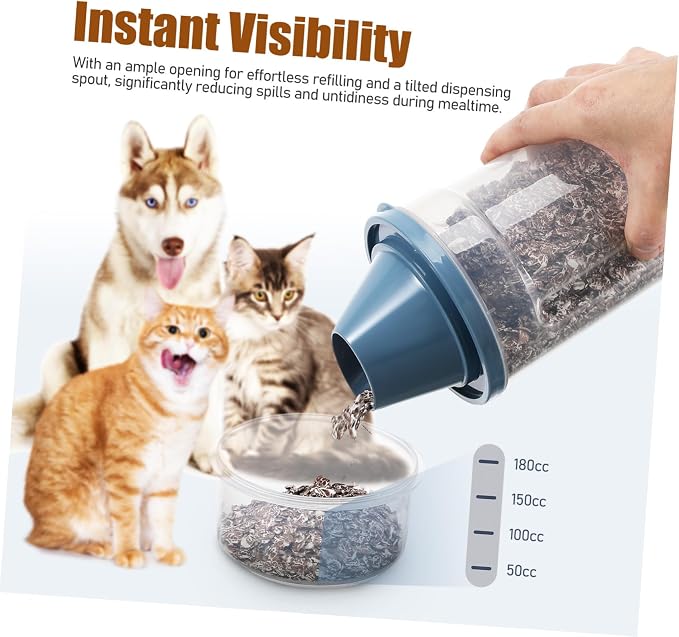 Kichvoe 2pcs Clear Airtight Pet Food Storage Containers with Wide Mouth and Grip Groove Spill Resistant Dog and Cat Food Holders for Birds Vacuum Sealed Freshness