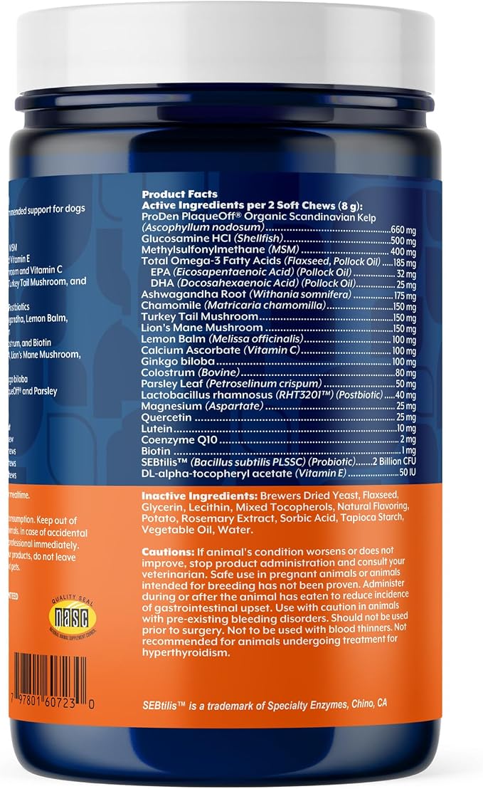 NaturVet All-in-One Adult Dog Daily Care, 10-in-1 Dog Supplement - 60 Count