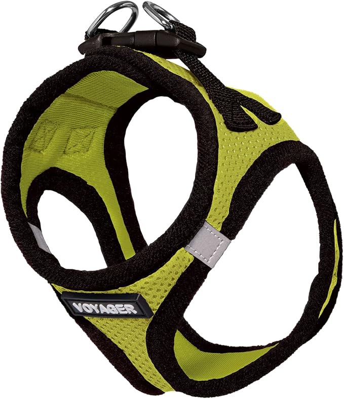 Voyager Step-in Air Dog Harness - All Weather Mesh Step in Vest Harness for Small and Medium Dogs by Best Pet Supplies - Lime Green Base, XXS