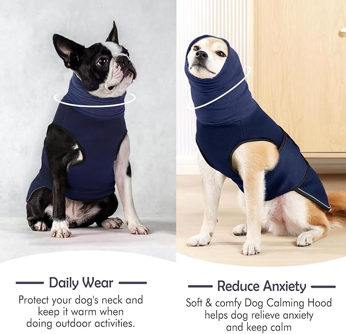 KOESON Reflective & Soft Dog Anxiety Vest with Ear Wraps for Thunderstorm