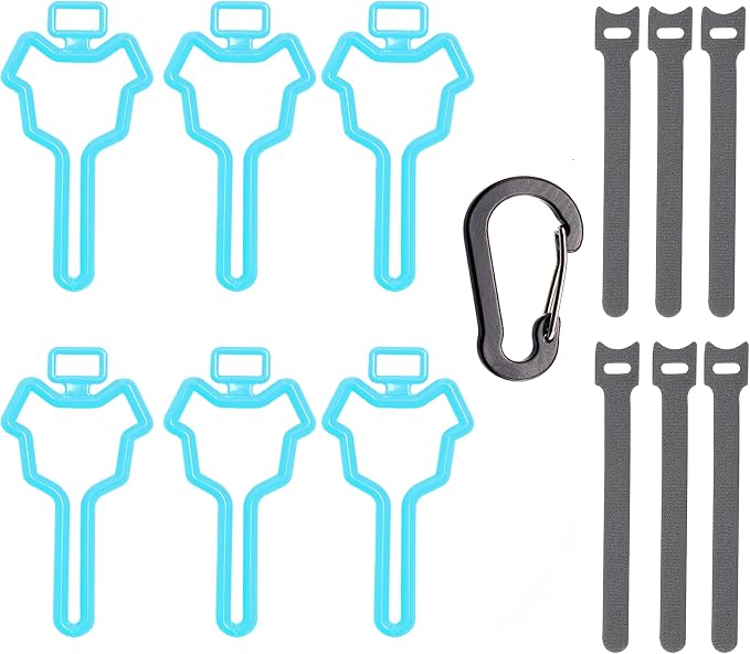 Dog Poop Bag Holder, Waste Bag Holder, Dog Poop Bag Carrier, Hand Free Holder (6 pack, Blue)