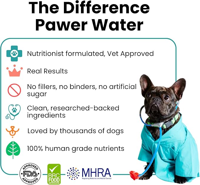 Advanced Joint & Hydration Supplement for Dogs – Vet-Approved - Soluble Powder with Collagen, Electrolytes, 7 Active Nutrients & Vitamins – Chicken Broth Flavor (Up to 8 Weeks Supply)