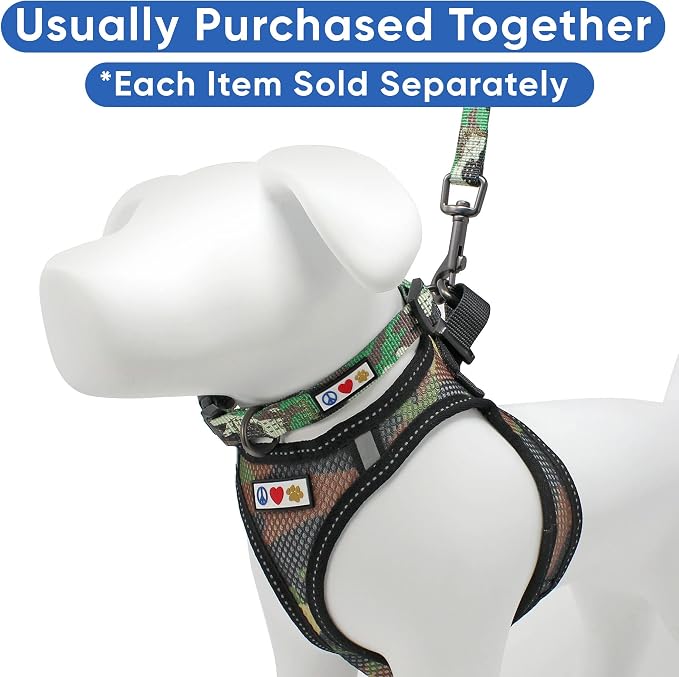 Pawtitas Dog Vest Harness Made with Breathable Air Mesh | All Weather Vest Harness for Large Dogs with Quick-Release Buckle - Green Camo Mesh Dog Harness for Training and Walking Your Pet.