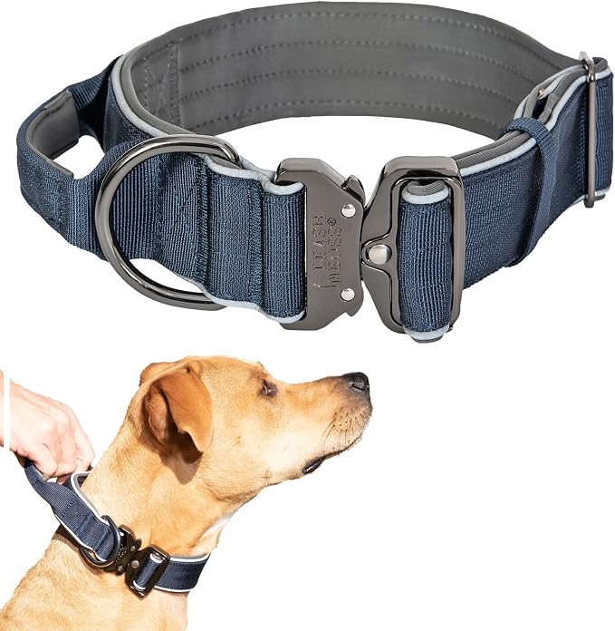 Leash Boss Tactical Dog Collar - Dog Collar with Handle Heavy-Duty Adjustable Military K9 Collar with Quick Release Buckle and Handle - for Training
