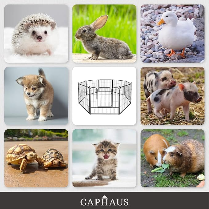 CAPHAUS Foldable Pet Playpen with Door - Multi-Size (24/32/40in)