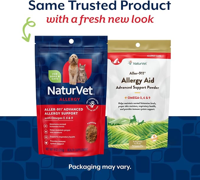 NaturVet Aller-911 Advanced Allergy Aid for Dogs & Cats - 9 oz Powder