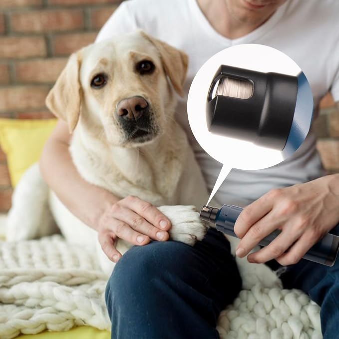 Pet Nail Grinder, Quiet 2-Speed Type-C Rechargeable - Blue
