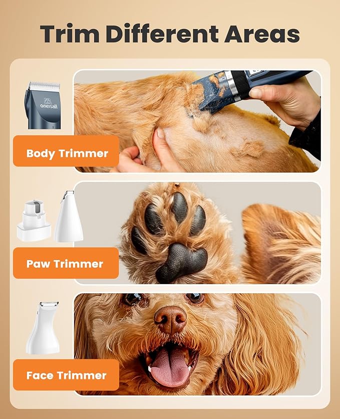 oneisall 4-in-1 Dog Clippers & Paw Trimmer Kit