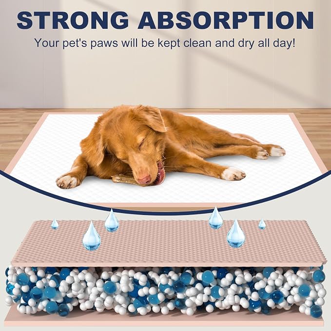 Puppy Pads Extra Large 36" × 36" - 45 Count Dog Pads Pink, XXL Pee Pads for Pets｜Disposable Dog Training Pads, Super Absorbent & Leak-Proof & Quick Drying Potty Pads