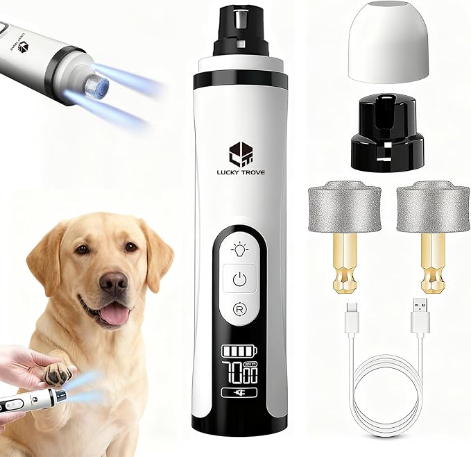 Silent Groom Pro Nail Grinder 2026, 3-Speed with LED Light