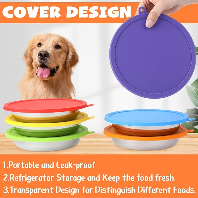 Patelai 12 Pcs Stainless Steel Dog Bowls with Silicone Lids
