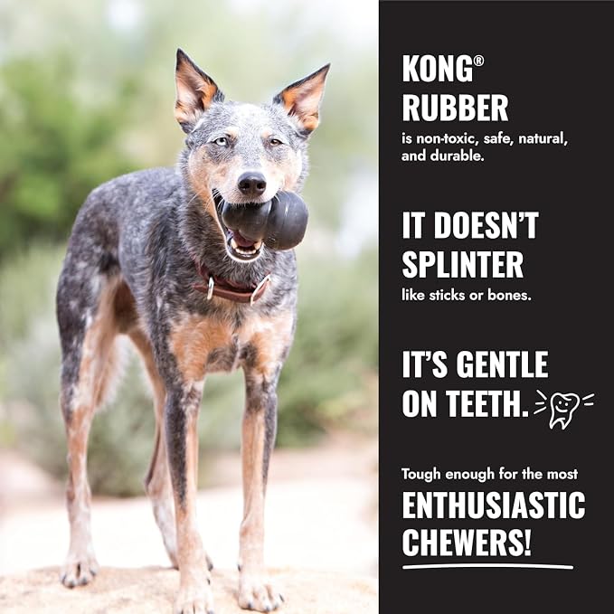 KONG Extreme Donut, Durable Natural Rubber Chew Toy, for Large/X-Large Dogs | Made from KONG's Toughest Natural Rubber for Power Chewers, Safe on Teeth & Gums with a Fun Bounce & Roll