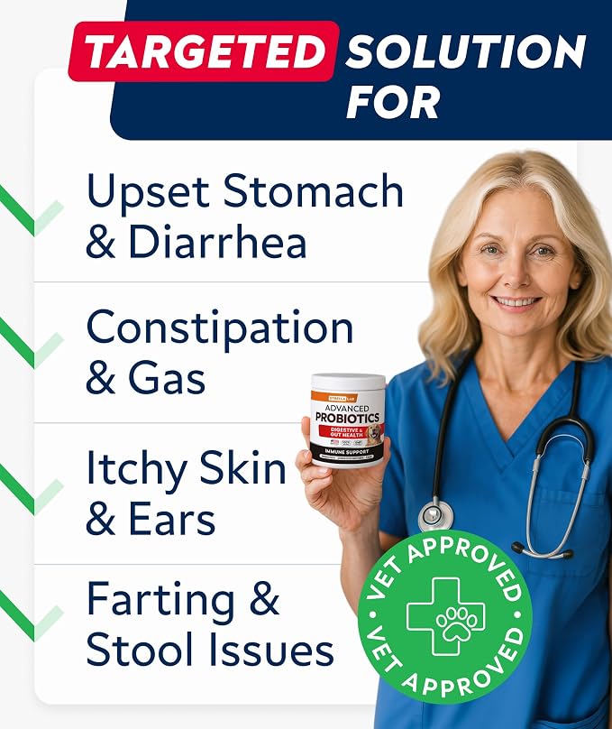 STRELLALAB Advanced Dog Probiotics Chews - 60 Billion CFU per jar