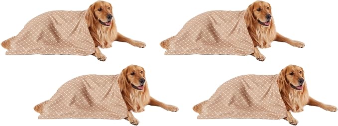 Bone Dry Pet Grooming Towel Collection Absorbent Microfiber X-Large, 41x23.5, Trellis Taupe (Pack of 4)