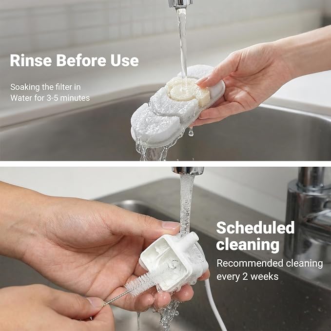 Dog Water Fountain Filter 8-Set, 12L/15L/18L Stainless Steel Dog Water Bowl Dispenser Filters, Pet Water Fountain Filters Set with 8 Filters and 8 Sponges