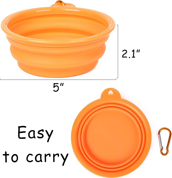PROLOSO 9 Pcs Collapsible Dog Bowl with Carabiner