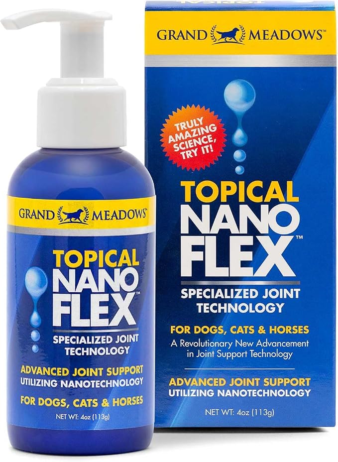 Grand Meadows Nanoflex Advanced Topical Joint Support for Horses, Dogs & Cats, 4 oz – Pet Mobility & Flexibility Aid, Daily Comfort Formula for Active, Aging & Performance Animals