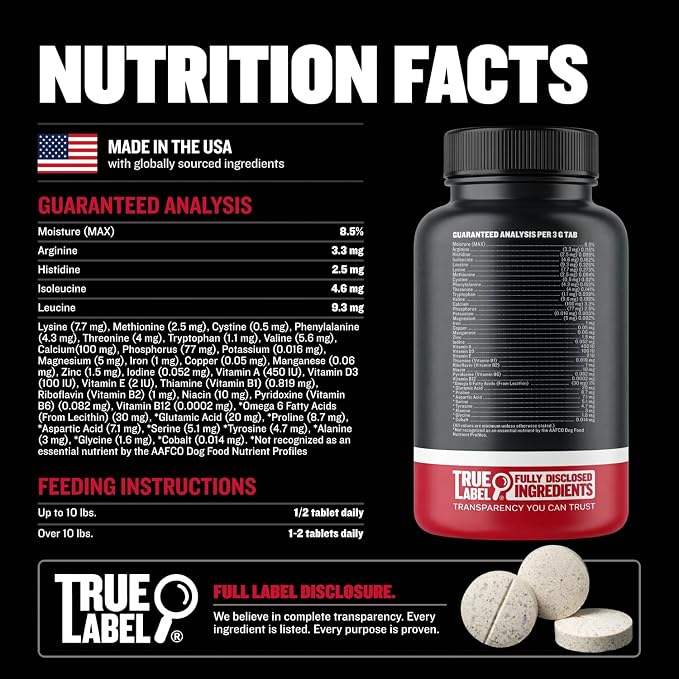 Bully Max 2-in-1 Muscle Builder Chewable Tablets for Dogs - Puppy & Dog Vitamins, Supplements for Muscle Gain & Growth - Canine Multivitamins Essentials for All Breeds & Ages - 60 Tabs, 2 Bottles