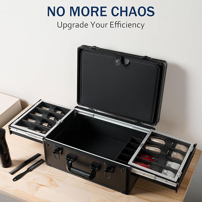 MoyRetty Professional Barber Case with Cap Clear dustproof, 16.5"*12.4"*7"