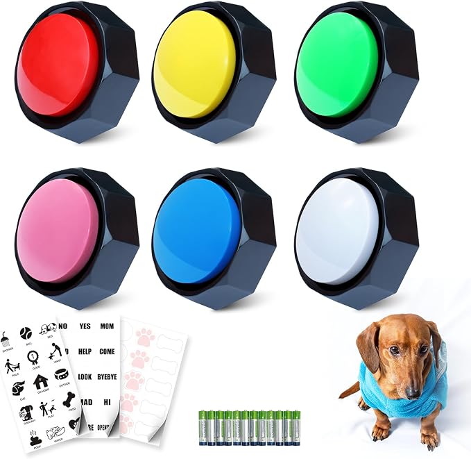 Dog Buttons for Communication, 6 Color
