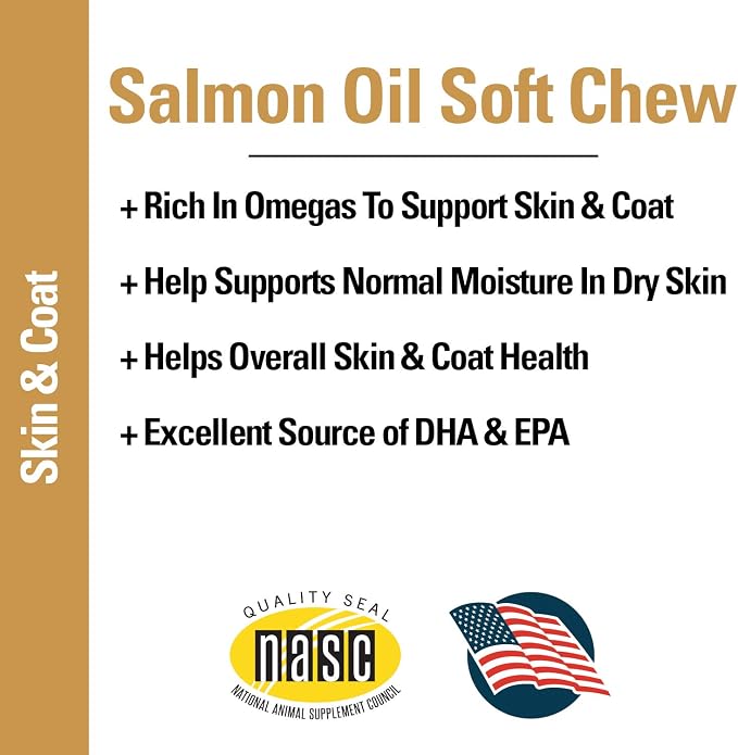 Vet Classics Salmon Oil Supplement for Dog & Cat Healthy Skin - 90 Ct