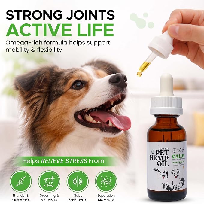 Hemp Oil for Dogs and Cats with Omega 3 & 6, Fish Oil & Vitamin E