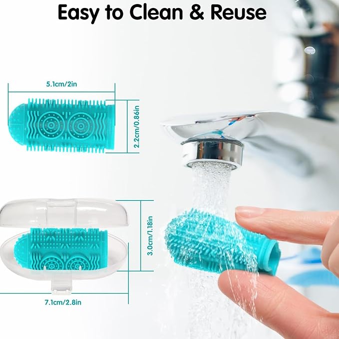 Dog Tooth Brushing Kit, Dog Finger Toothbrush, Soft Silicone Dogs Finger Toothbrush for Small Breed Care for Home Use Teeth Cleaning & Hygiene