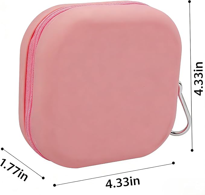 Portable Collapsible Dog Bowl, 2-in-1 with Carabiner Clip, Pink