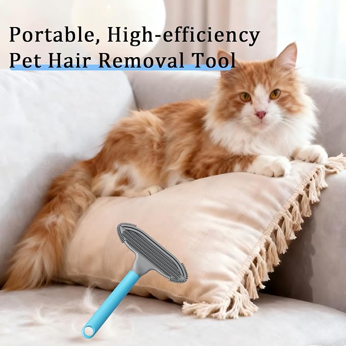 Pet Hair Removal Tool and Pet Hair Remover with 3 in 1 Silicone, Cat Dog Hair and lint Fur Remover for Carpet Couch Cat Tree Bed Furniture and Car Interior, Reusable and Portable,1 Pack