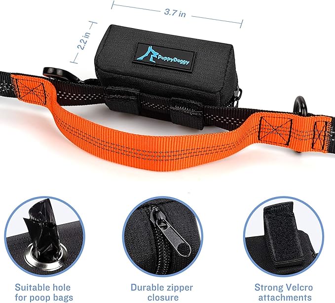 1 Pack Poop Bag Holder for Dogs & Cats Waste Bag Dispenser Pouch Dispenser with 1 Roll of Free Poop Bags for Dog Leash Accessory Bicycle (Blue)