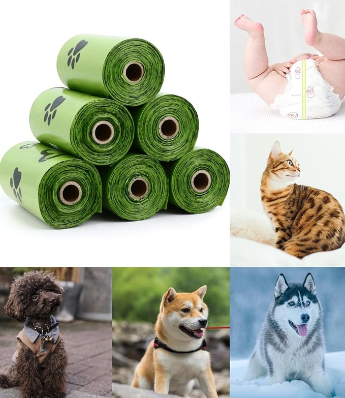 Dog Poop Bags Rolls: Leak-Proof Poo Bag with Dispenser – Large Unscented Poop Bags for Doggy Dogs (450 Count)- Green