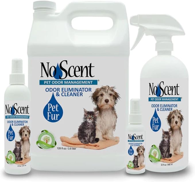 No Scent Pet Fur Odor Spray & Rinseless Cleaner for Dog, Cat, Hamster, Small Animal & Furry Pets (2 Fl Oz / 59 mL)