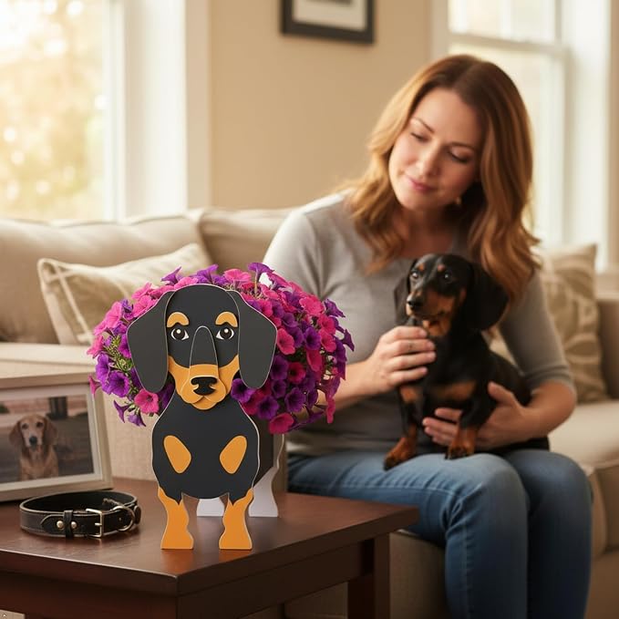 Dachshund Dog Planter Pots, Animal Shaped Plant Pot