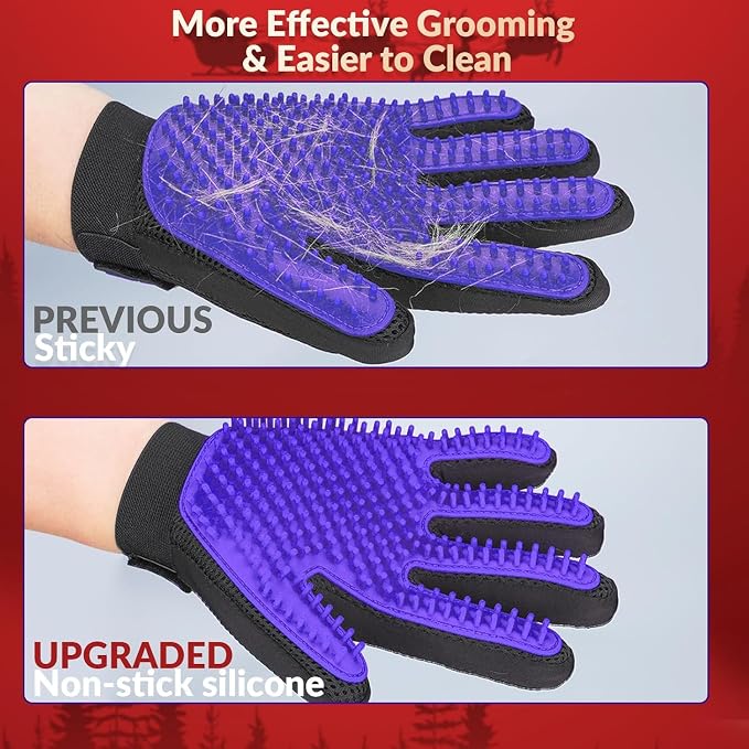 DELOMO Pet Hair Remover Glove, 1-Pack, Purple