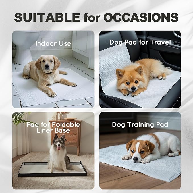 HQ4US 4LEGS Dog Pee Pads, Thick/Ultra Absorbent Puppy Dog Training Pads, Large Size 36”×24”，Odor Eliminating Gel, Deodorizing Factors, with Pet Inducer (35 Count)
