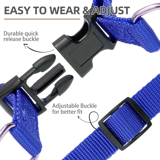 PUPTECK No Pull Dog Harness Small Sized Step-in Adjustable Puppy Vest | Soft Webbing Basic Halter with ID Tag for Outdoor Walking