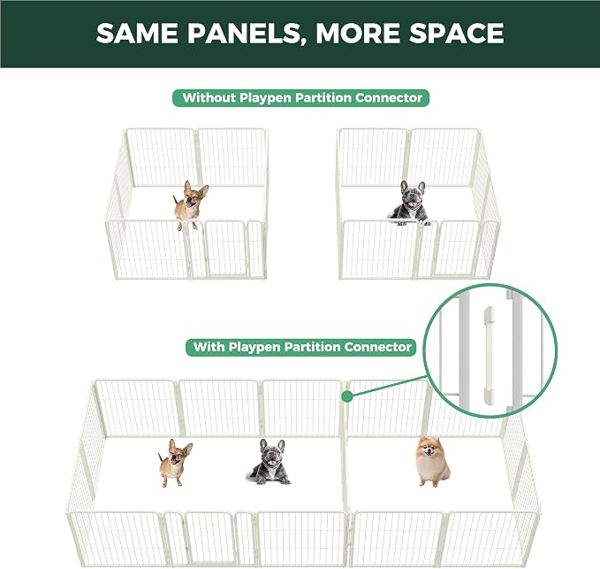 FXW Playpen Connectors, 2-Pack (Playpen Not Included), Accessories Only fit FXW Homeplus/Rollick/Instant 24inch Height Dog Pen, White│Patent Pending