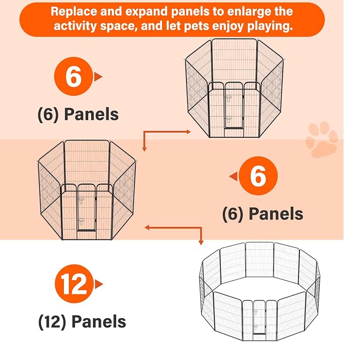 FDW Dog Playpen Kennel, 40in 6 Panels