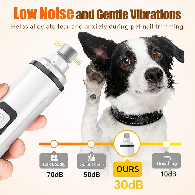 Electric Dog Nail Grinder, 3 Speeds with Lights - Black
