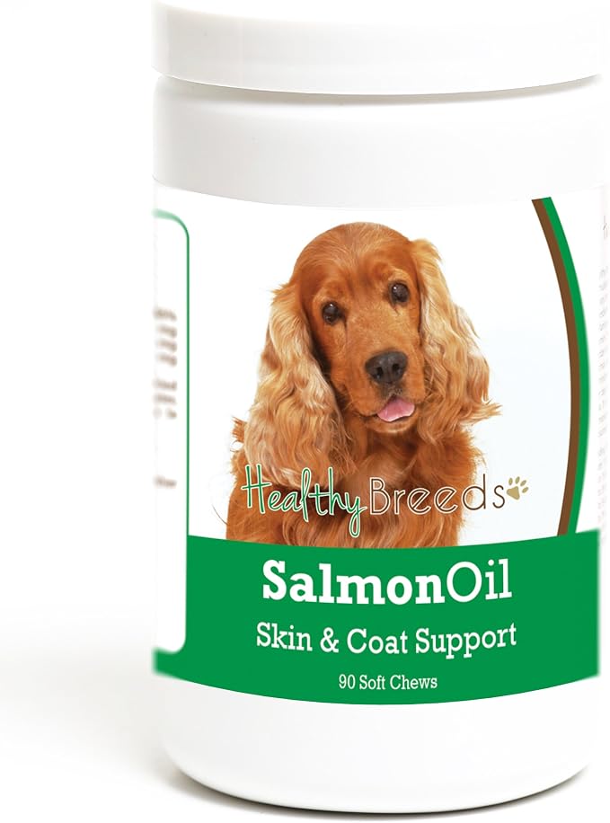 Healthy Breeds Cocker Spaniel Salmon Oil Soft Chews 90 Count, Brown