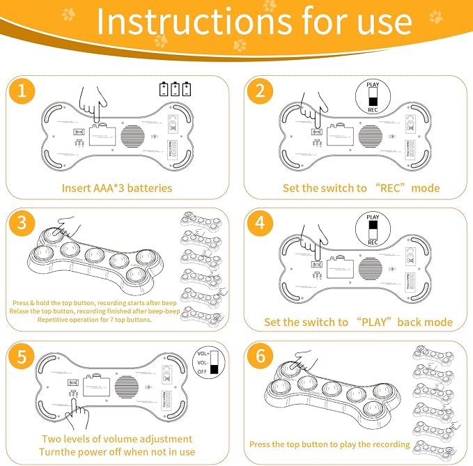 Dog Buttons for Communication, 7 in 1 Talking Button Set