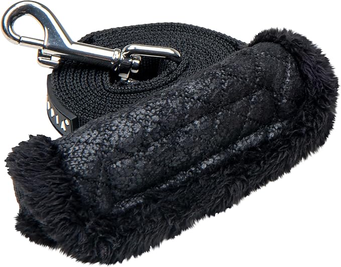 Puppia Douglas Dog Leash Diamond Pattern for Small and Medium Dog, Black, Medium