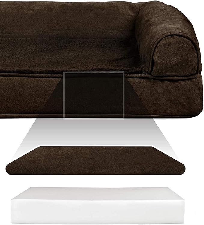 Furhaven Orthopedic Plush &amp; Suede Sofa Dog Bed - Jumbo Plus/XXL (up to 125 lbs), Espresso
