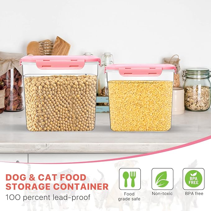 3 Pieces Animal Food Storage Containers, 3.8 L