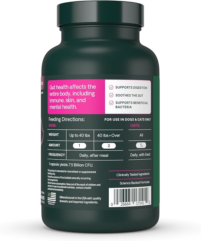VetriScience Extra Strength Gut Health for Dogs and Cats, 120 Count