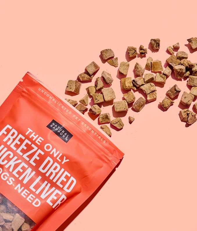 Natural Rapport Freeze-Dried Chicken Liver Treats, Single Ingredient, 4 oz